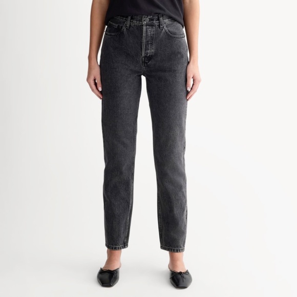 Everlane The Cheeky Jean | Women’s 28 | Washed Black High Rise Straight Denim - Picture 1 of 11